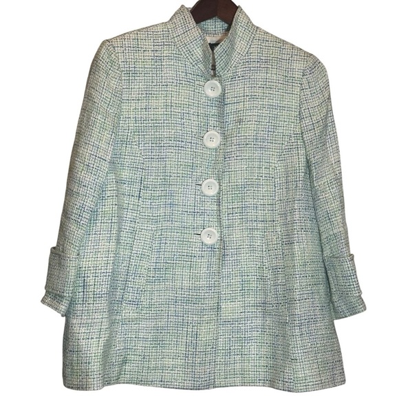 Isabella Demarco Jackets & Blazers - Isabella Demarco White Blue Green Women’s Lined Blazer Jacket Size 8
